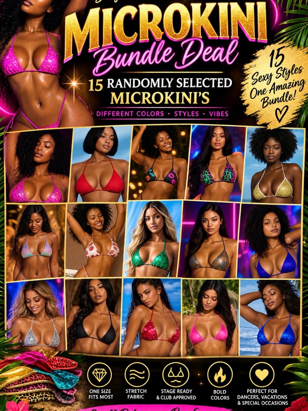 Bundle Deal- Microkini Sets - Shimmer Stretch